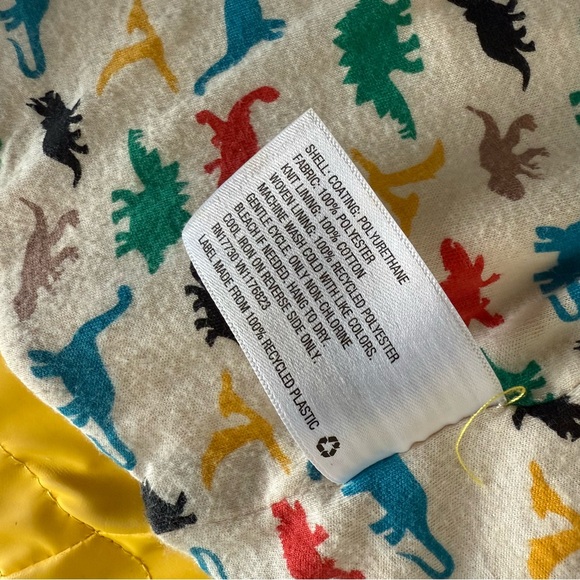 Classic Yellow Rain Slicker, Cat & Jack Waterproof Dinosaur Print Rain Jacket - Picture 5 of 6